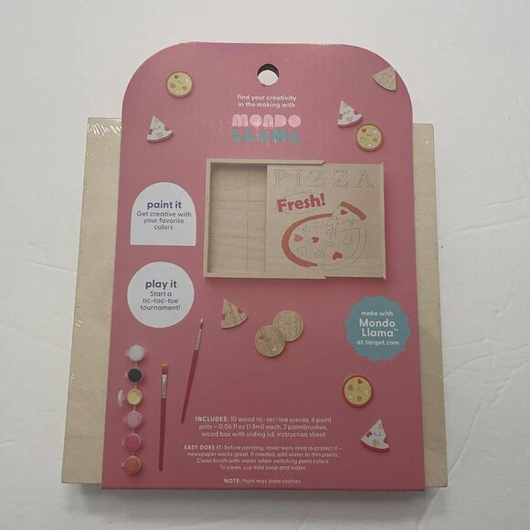 Mondo Llama Paint Your Own Mini Pizza Tic Tac Toe Kit - NIB - Picture 2 of 2